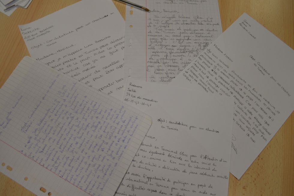 Atelier lettres de motivation chantier Tunisie BEST 6