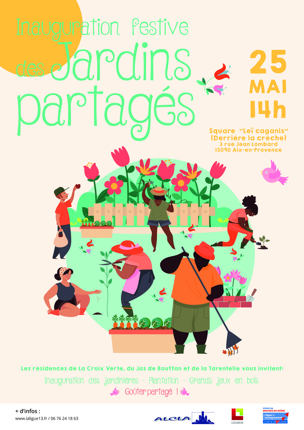affiche inauguration jardin aix