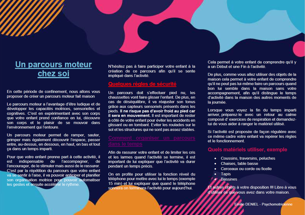 un parcours moteur chez soi